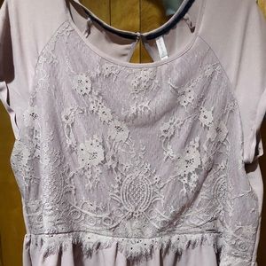 Lace front, dressy, baby doll tee NWOT